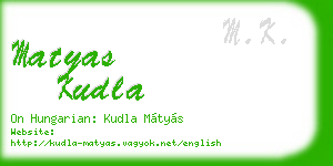 matyas kudla business card